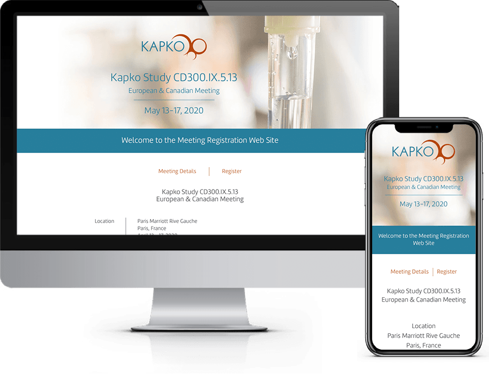 AGW Events, desktop and mobile examples
